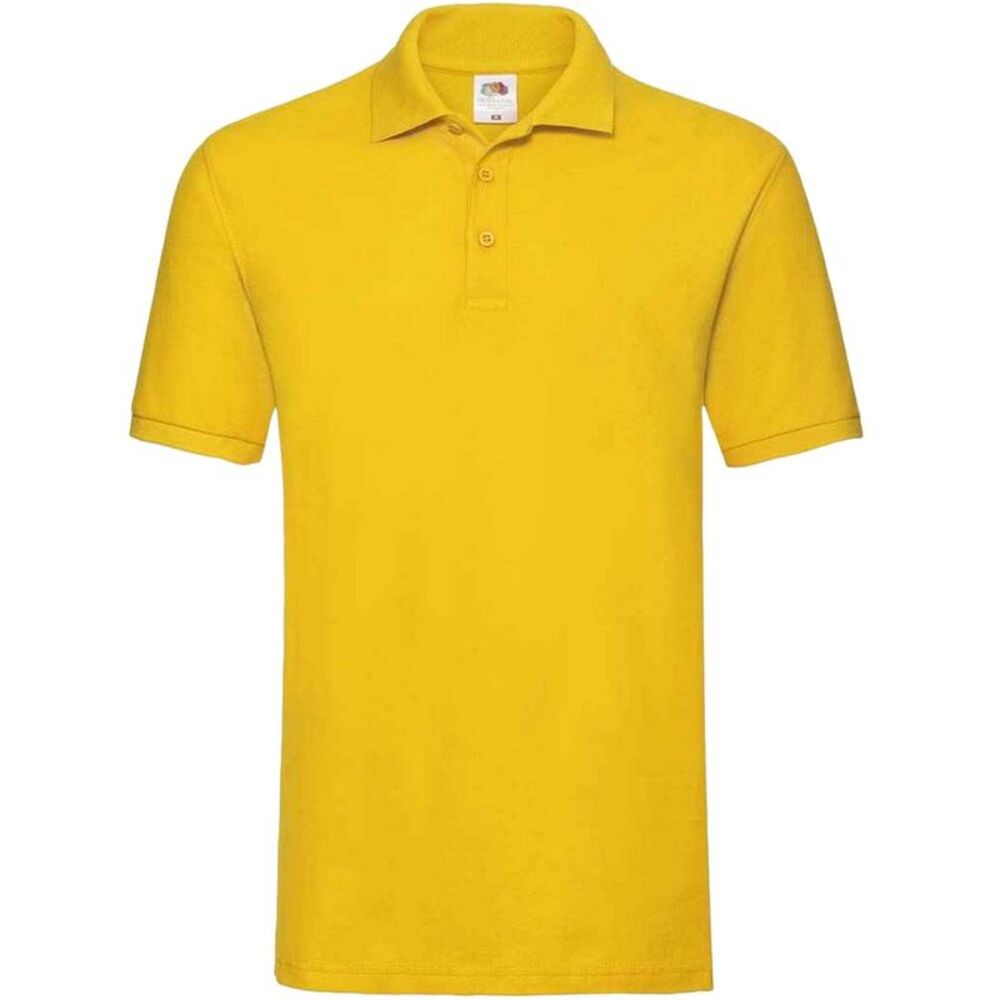 Fruit of the Loom Mens  Cotton Pique Polo Shirt / Sunflower